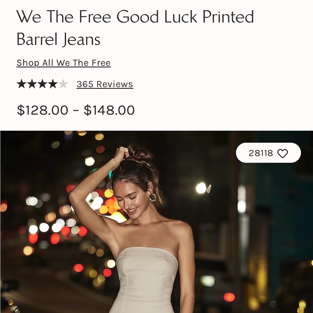 NWT Free People We The Free in good luck printed Barrel Jean in Snack Combo - Picture 8 of 14